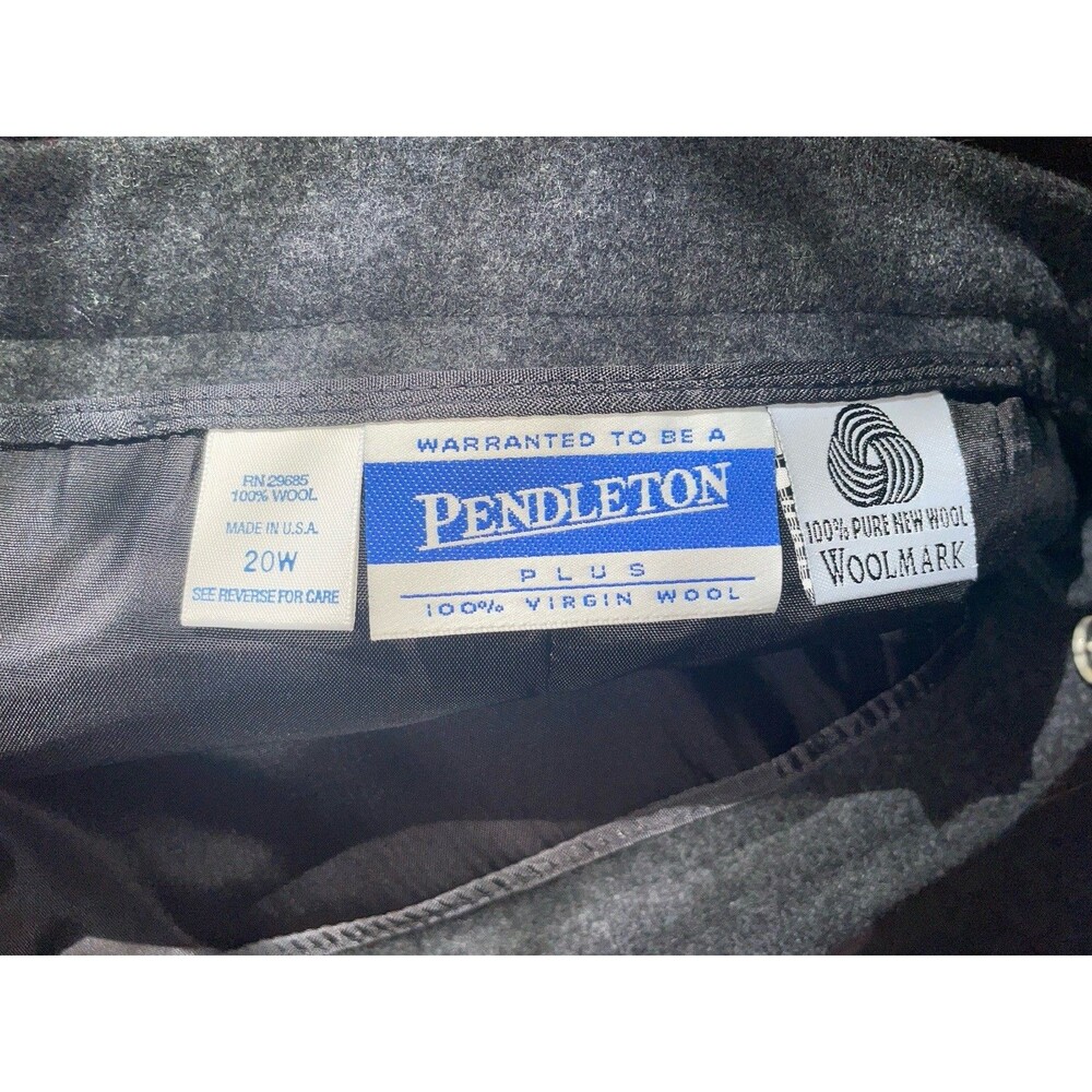 Vintage Pendleton Skirt 20W Gray 100% Virgin Wool Pencil Charcoal Made USA - Picture 7 of 7